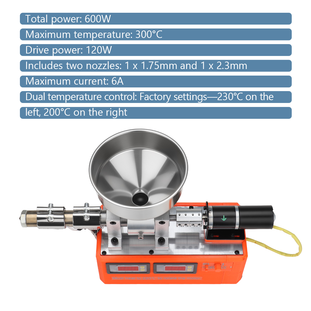 Filament 1.75 - Extrudeuse de laboratoire de bureau compacte