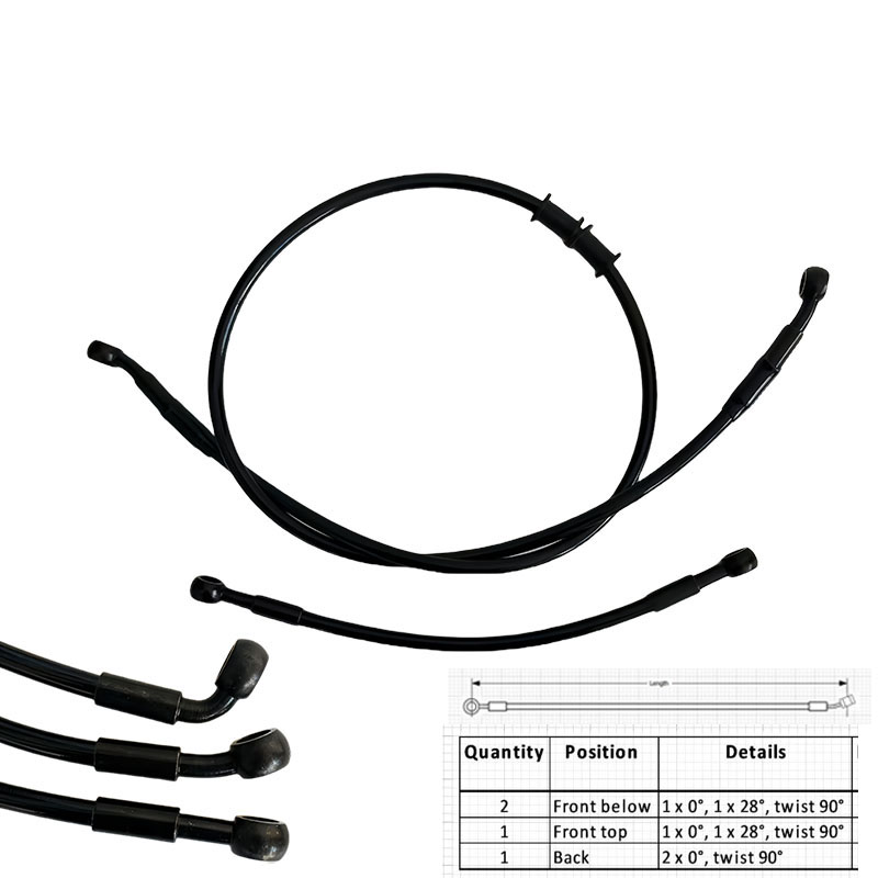 Ptfe Tube - Tuyau de frein tressé hydraulique en