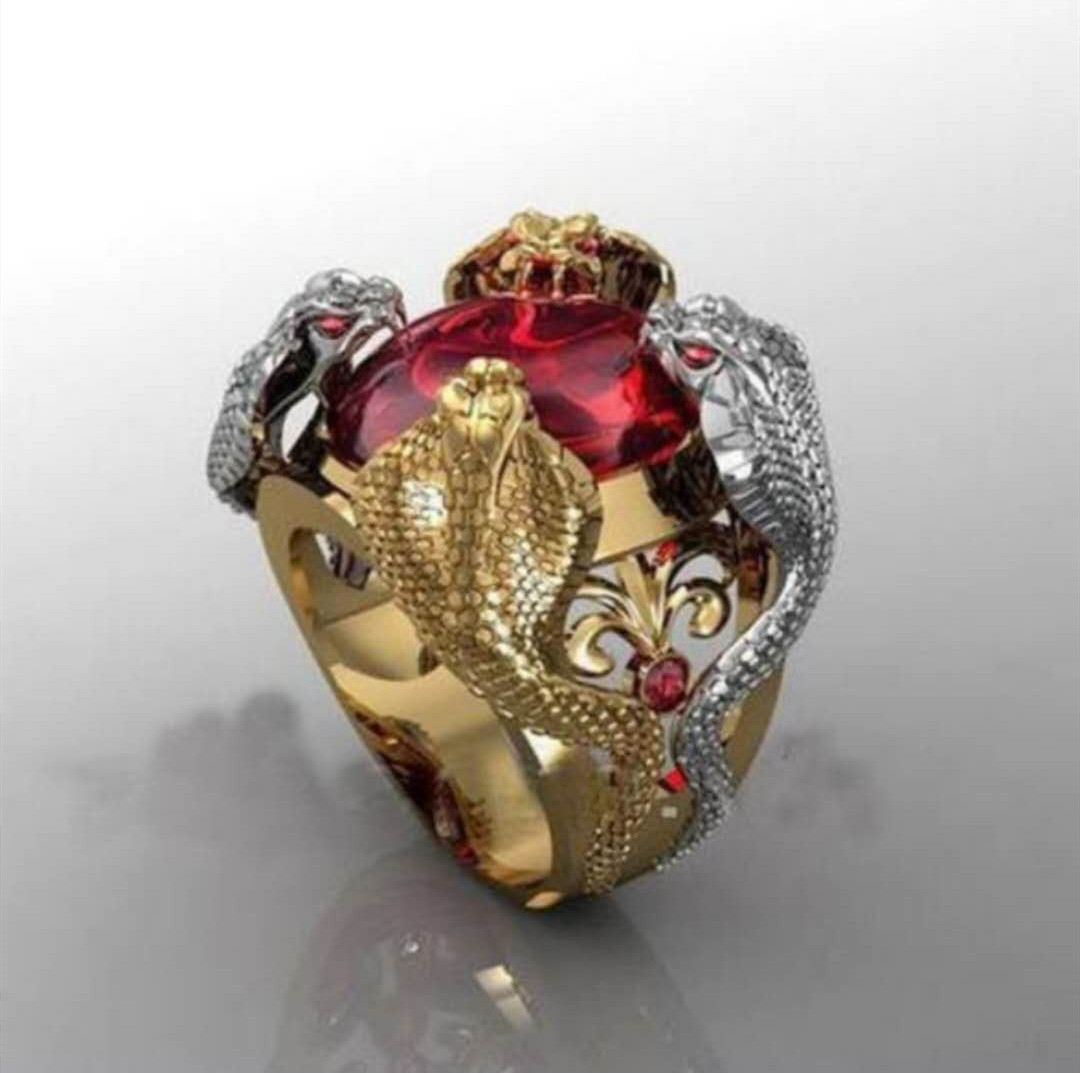 Cobra Extruder - Bague Punk gothique pour hommes, serpent