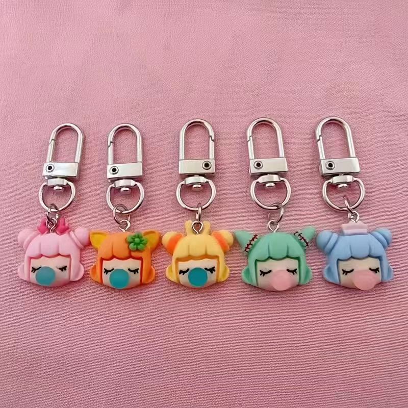 Resin - 5 porte-clés en résine pour filles,