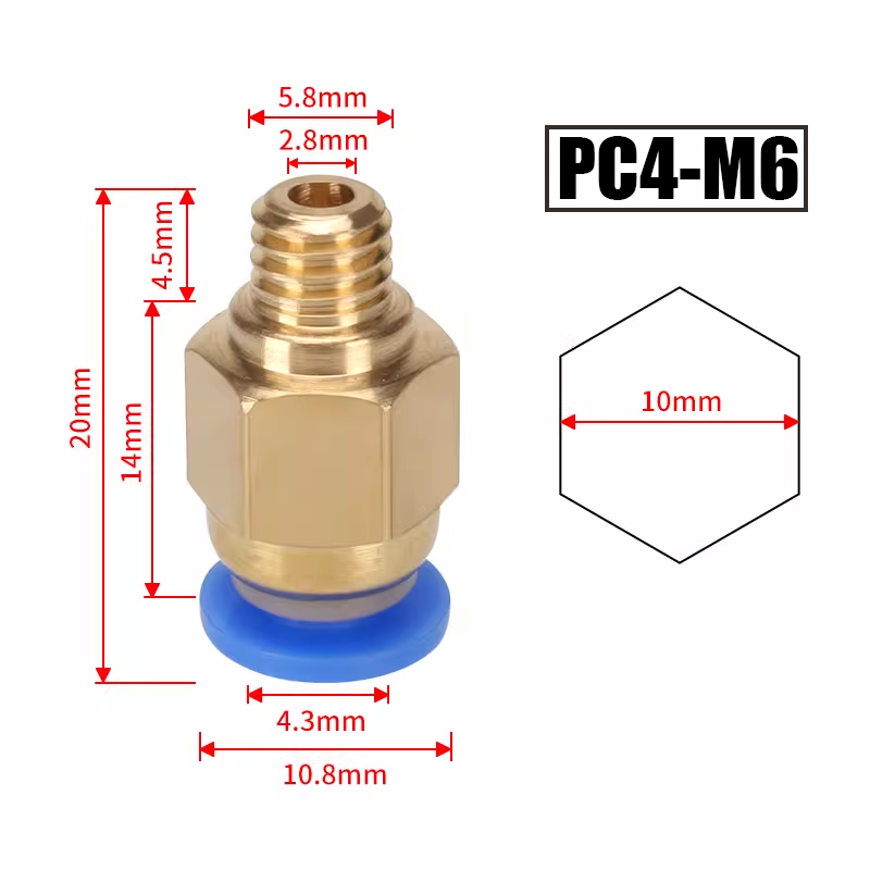 Connecteurs pneumatiques PC4-M - Bowden Tube avis et prix
