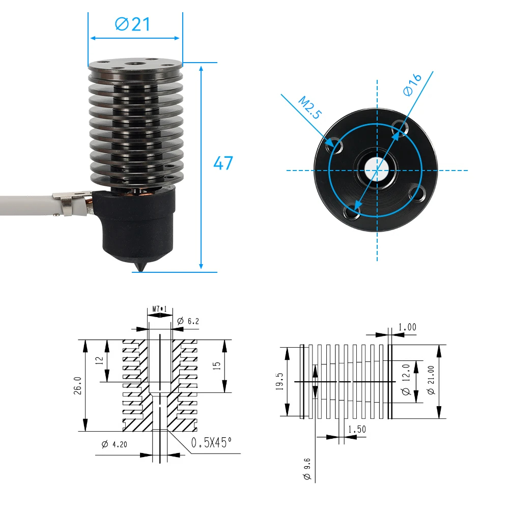 Volcan Hotend E3D V6 24V 50W 6 - Bowden Tube avis et prix